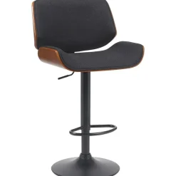 CLP Barkruk Beverley zwart Frame - Stof - walnoot/zwart