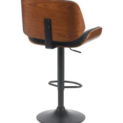 CLP Barkruk Beverley zwart Frame - Metaal - walnoot/zwart