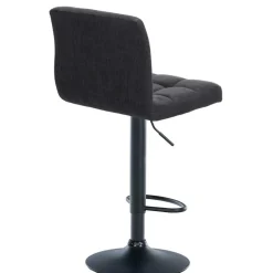 CLP Barkruk Calma zwart Frame - Stof - donkergrijs