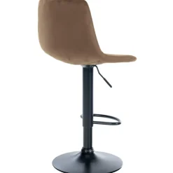 CLP Barkruk Divo zwart Frame - Fluweel - bruin