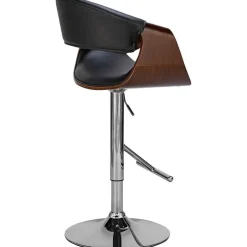 CLP Barkruk Foley chroom Frame - Kunstleer - walnoot/zwart