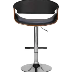 CLP Barkruk Foley chroom Frame - Kunstleer - walnoot/zwart