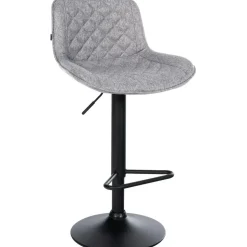 CLP Barkruk Kasson zwart Frame - Stof - grijs