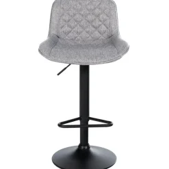 CLP Barkruk Kasson zwart Frame - Stof - grijs