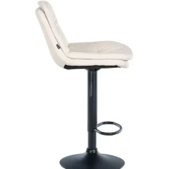 CLP Barkruk Laurel zwart Frame - Kunstleer - wit