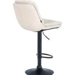 CLP Barkruk Laurel zwart Frame - Kunstleer - wit