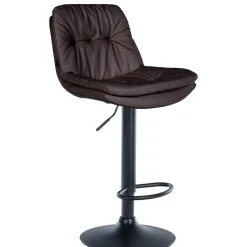 CLP Barkruk Laurel zwart Frame - Kunstleer - bruin