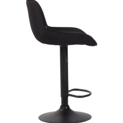 CLP Barkruk Lentini zwart Frame - Stof - zwart