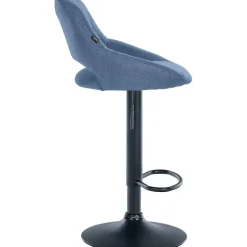 CLP Barkruk Milet zwart Frame - Stof - blauw