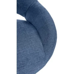 CLP Barkruk Milet zwart Frame - Stof - blauw