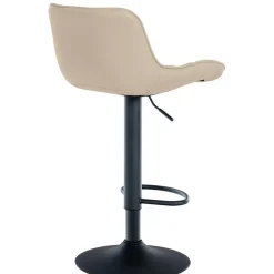 CLP Barkruk Minosa zwart Frame - Kunstleer - creme