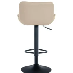 CLP Barkruk Minosa zwart Frame - Kunstleer - creme