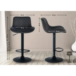 CLP Barkruk Minosa zwart Frame - Fluweel - zwart