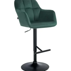 CLP Barkruk Natoma zwart Frame - Fluweel - groen