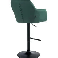 CLP Barkruk Natoma zwart Frame - Fluweel - groen