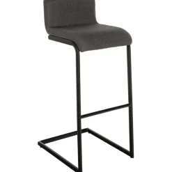 CLP Barkruk Newport zwart Frame - Stof - donkergrijs