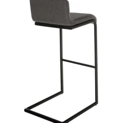 CLP Barkruk Newport zwart Frame - Stof - donkergrijs