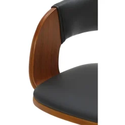 CLP Barkruk Nilse zwart Frame - Kunstleer - walnoot/zwart