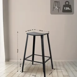 CLP Barkruk Peony zwart Frame - Metaal - zwart