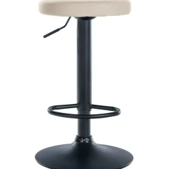 CLP Barkruk Ponte zwart Frame - Kunstleer - creme