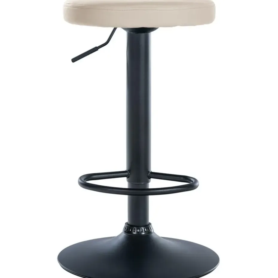 CLP Barkruk Ponte zwart Frame - Kunstleer - creme