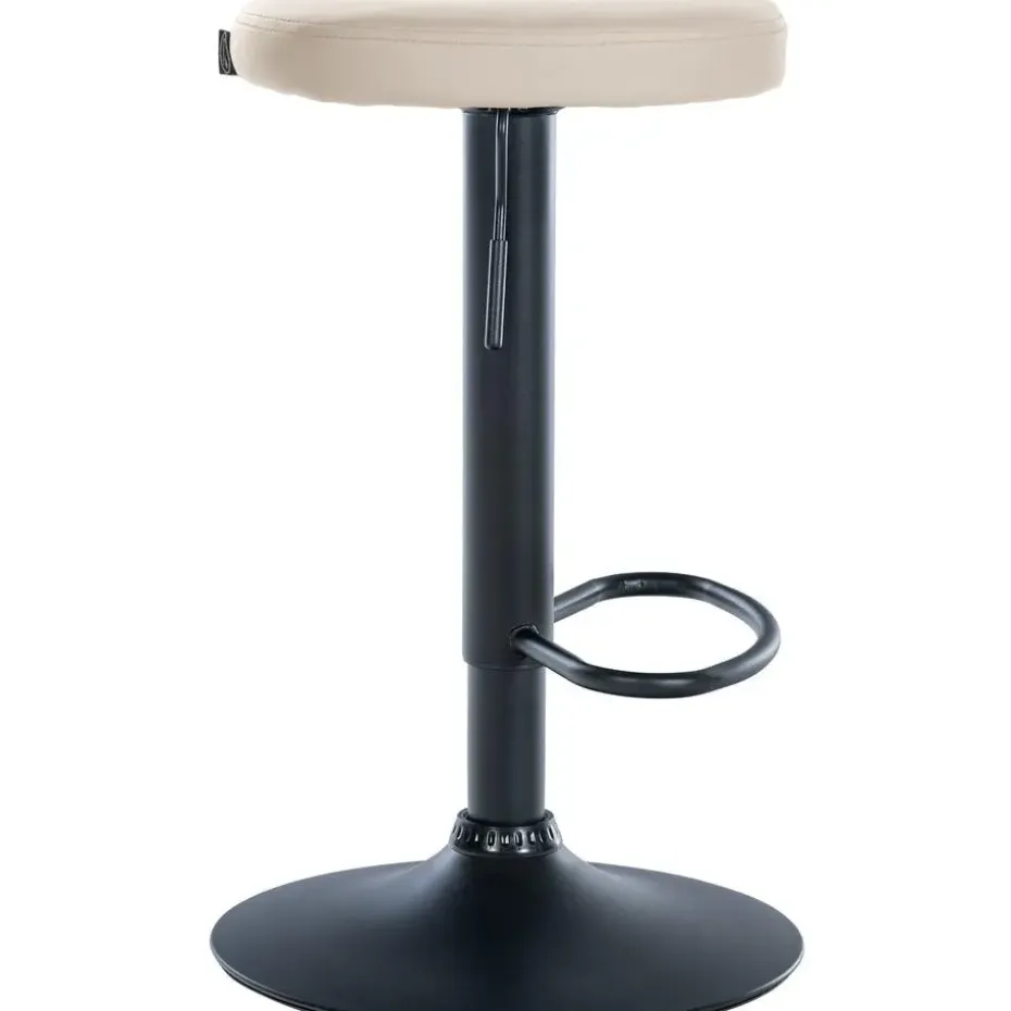 CLP Barkruk Ponte zwart Frame - Kunstleer - creme