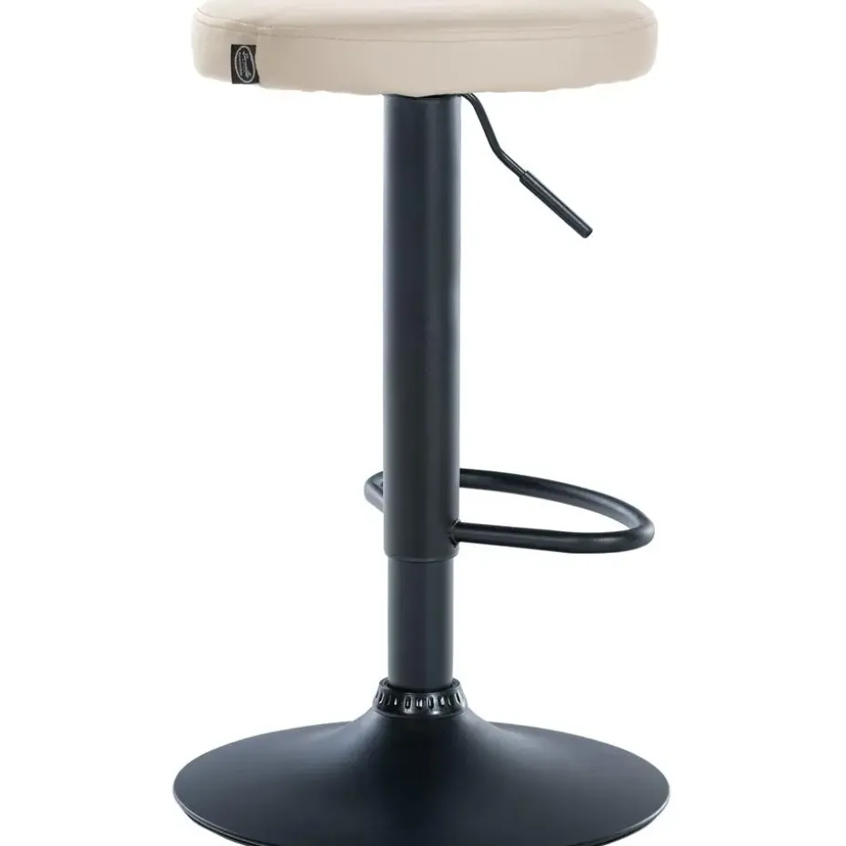 CLP Barkruk Ponte zwart Frame - Kunstleer - creme