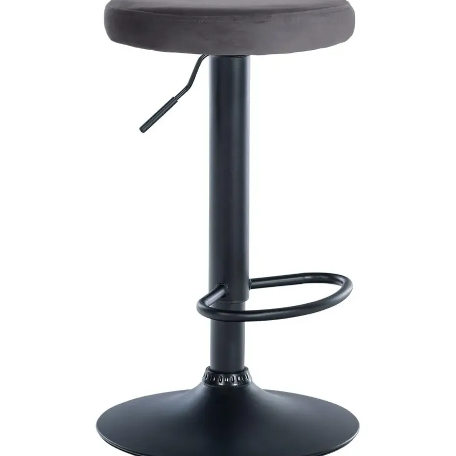 CLP Barkruk Ponte zwart Frame - Fluweel - donkergrijs