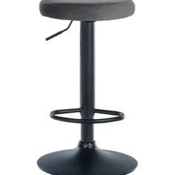 CLP Barkruk Ponte zwart Frame - Fluweel - donkergrijs