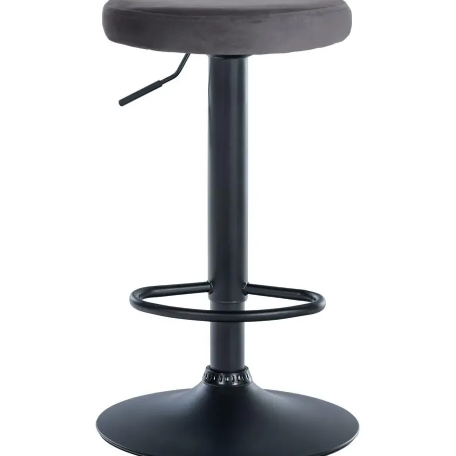 CLP Barkruk Ponte zwart Frame - Fluweel - donkergrijs