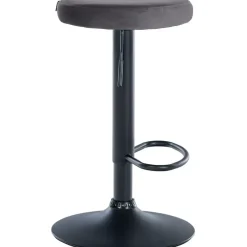 CLP Barkruk Ponte zwart Frame - Fluweel - donkergrijs