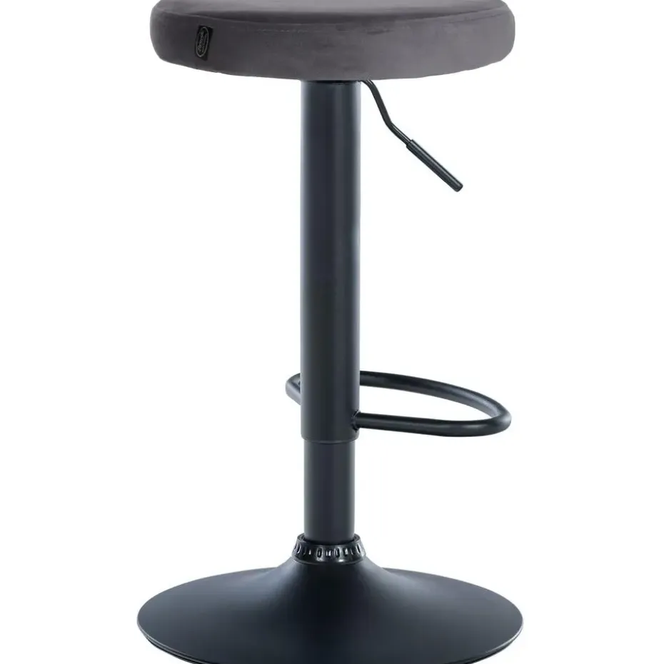 CLP Barkruk Ponte zwart Frame - Fluweel - donkergrijs