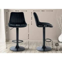 CLP Barkruk Toni zwart Frame - Fluweel - zwart