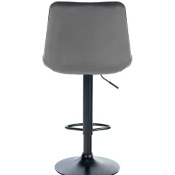 CLP Barkruk Toni zwart Frame - Fluweel - donkergrijs