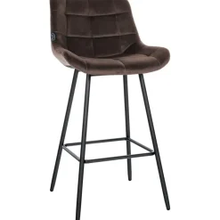 CLP Barkruk Weston zwart Frame - Fluweel - bruin