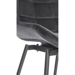 CLP Barkruk Weston zwart Frame - Fluweel - donkergrijs