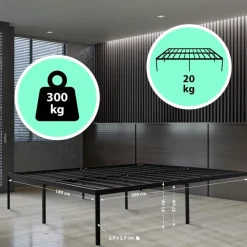 CLP Bed Hamlin 41x200x200 cm - zwart