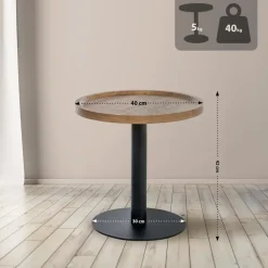 CLP Bijzettafel Aspen mat zwart Frame - Hout - bruin