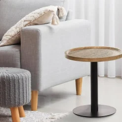 CLP Bijzettafel Aspen mat zwart Frame - Hout - bruin