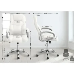 CLP Bureaustoel Apoll XL chroom Frame - Kunstleer - wit