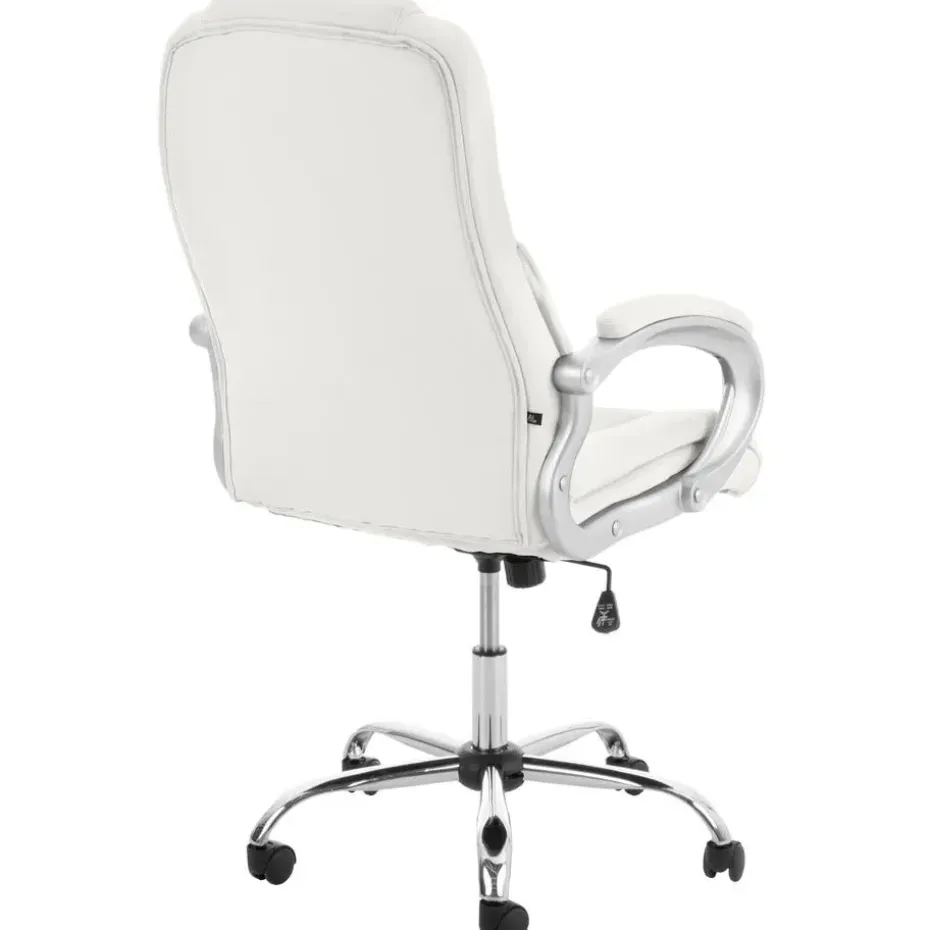 CLP Bureaustoel Apoll XL chroom Frame - Kunstleer - wit