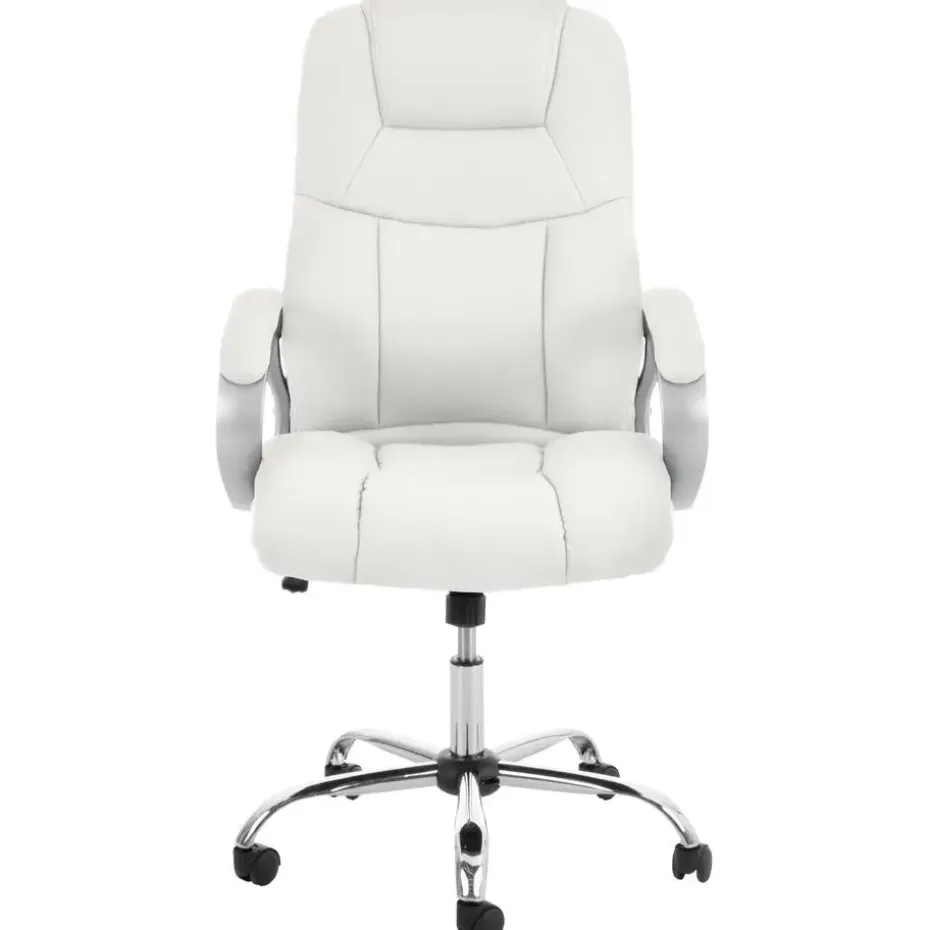 CLP Bureaustoel Apoll XL chroom Frame - Kunstleer - wit