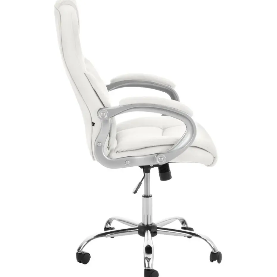 CLP Bureaustoel Apoll XL chroom Frame - Kunstleer - wit