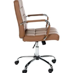 CLP Bureaustoel Ashland chroom Frame - Kunstleer - licht bruin