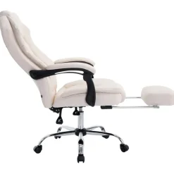 CLP Bureaustoel Castle chroom Frame - Kunstleer - creme