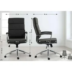 CLP Bureaustoel Cleveland chroom Frame - Stof - donkergrijs