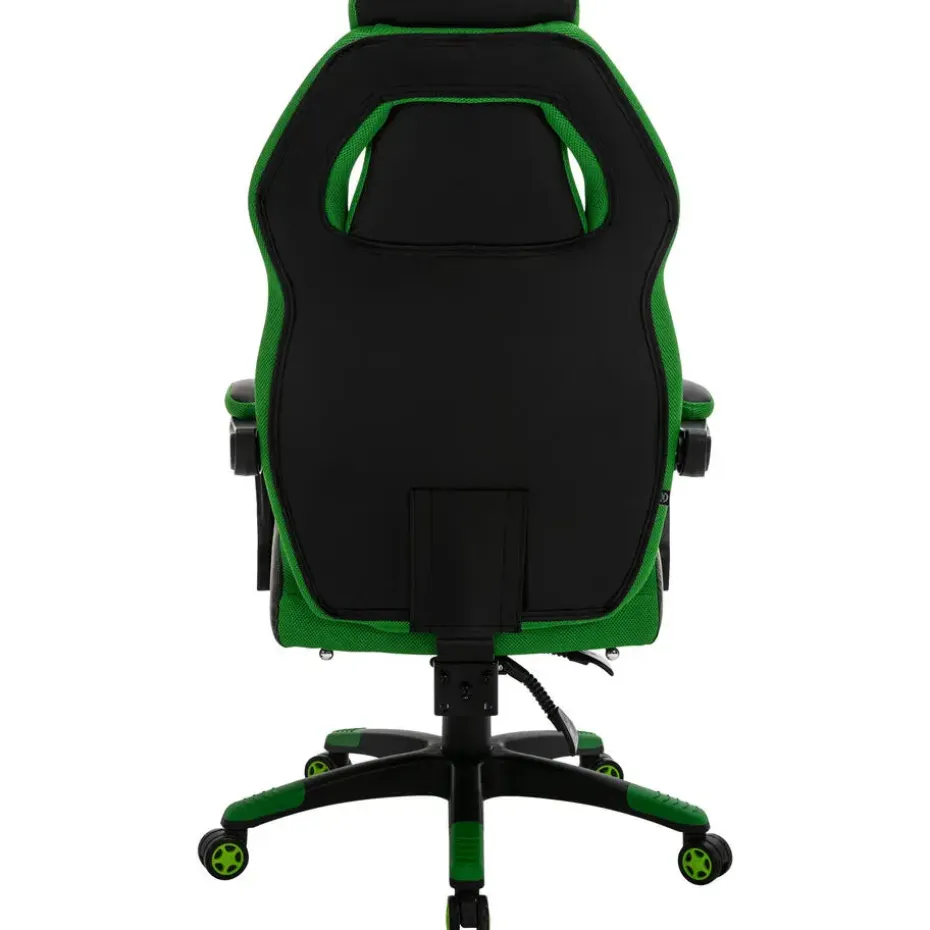 CLP Bureaustoel Clovis zwart Frame - Kunstleer - zwart/groen