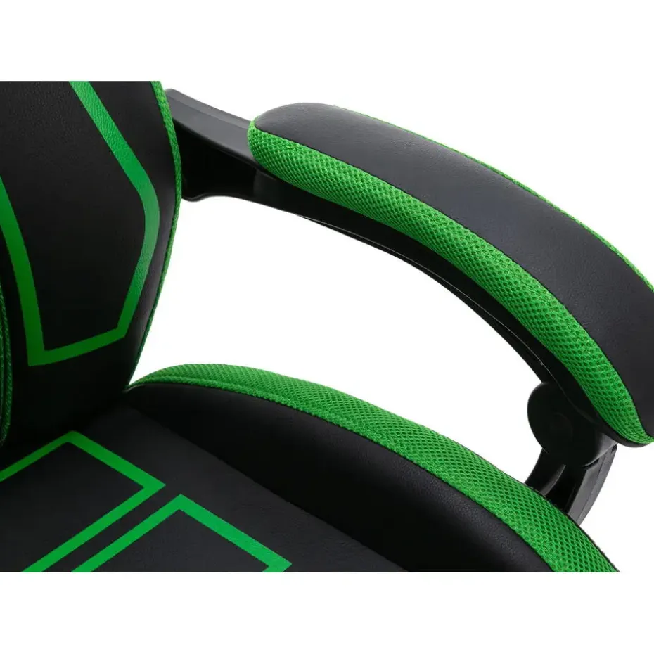 CLP Bureaustoel Clovis zwart Frame - Kunstleer - zwart/groen