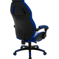 CLP Bureaustoel Clovis zwart Frame - Kunstleer - zwart/blauw