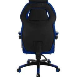 CLP Bureaustoel Clovis zwart Frame - Kunstleer - zwart/blauw